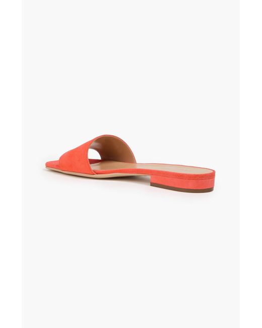 Sergio Rossi Red Suede Slides
