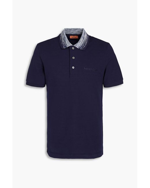 Missoni Blue Cotton-piqué Polo Shirt for men