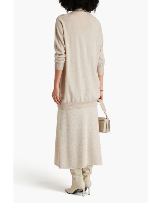 Max Mara Natural Mélange Wool Turtleneck Sweater