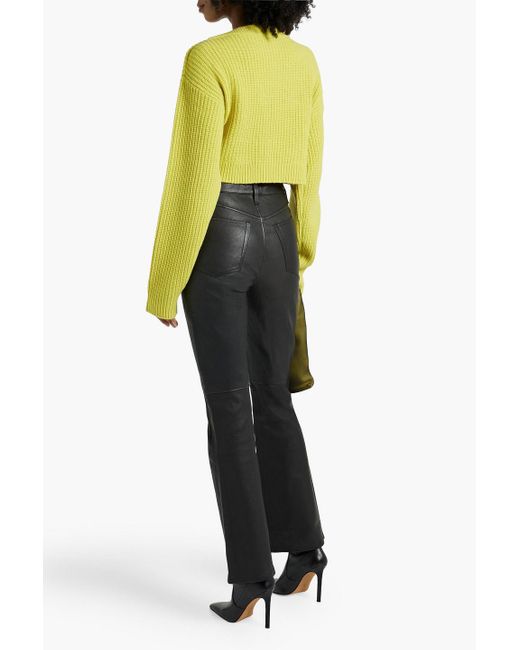 Re/done Black Flared Leather Pants