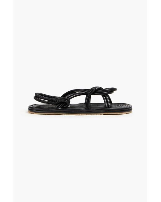 Proenza Schouler Black Faux Leather Slingback Sandals