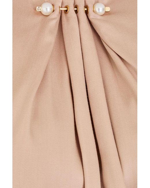 Mother Of Pearl Natural Embellished Tml-blend Satin-twill Maxi Dress