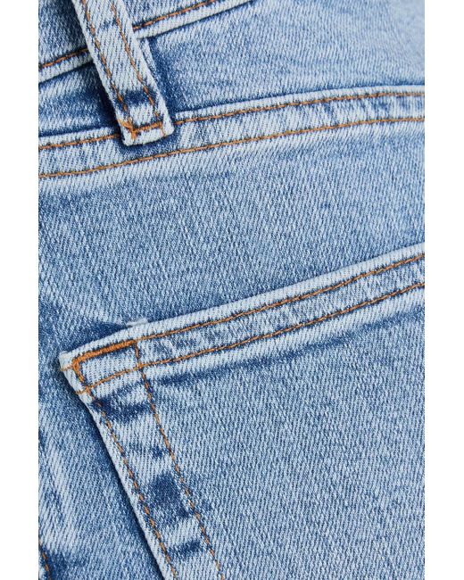 FRAME Blue Le Palazzo High-Rise Wide-Leg Jeans