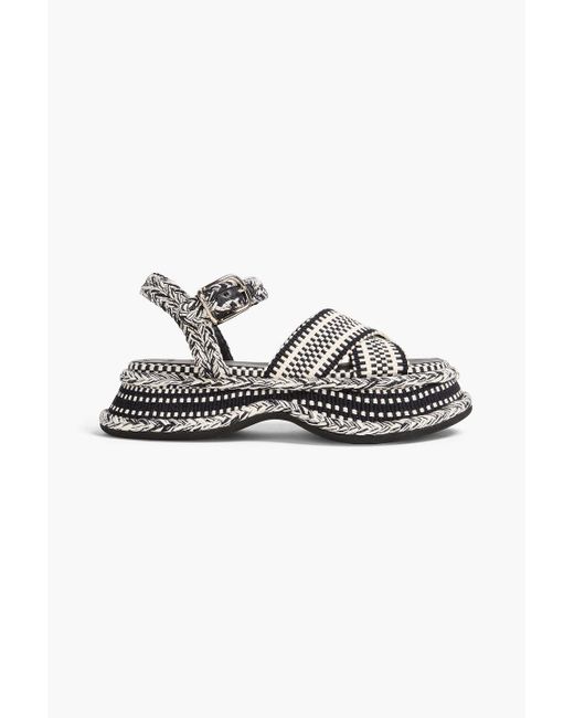Chloé Black Meril Woven Platform Sandals