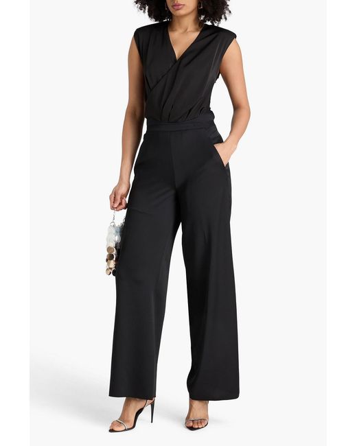 Christopher Esber Black Satin-Crepe Wide-Leg Pants