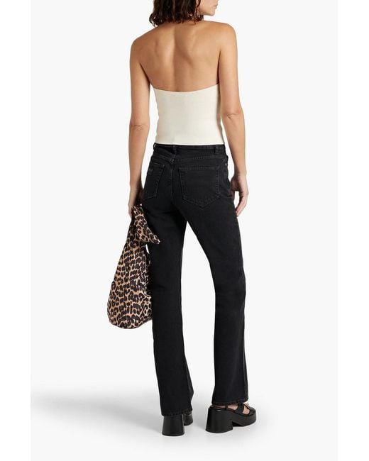 Ganni Black Betzy High-rise Bootcut Jeans