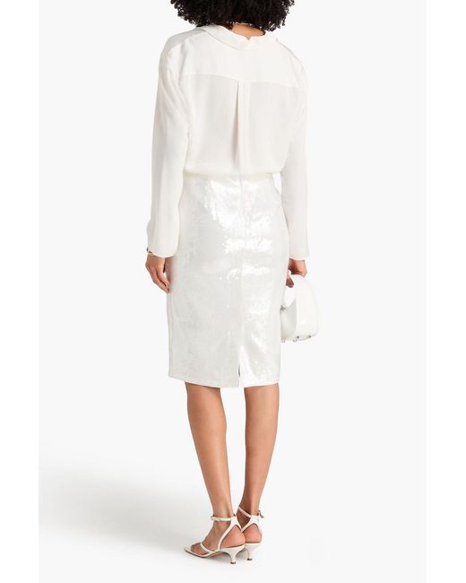 Theory White Silk Crepe De Chine Shirt