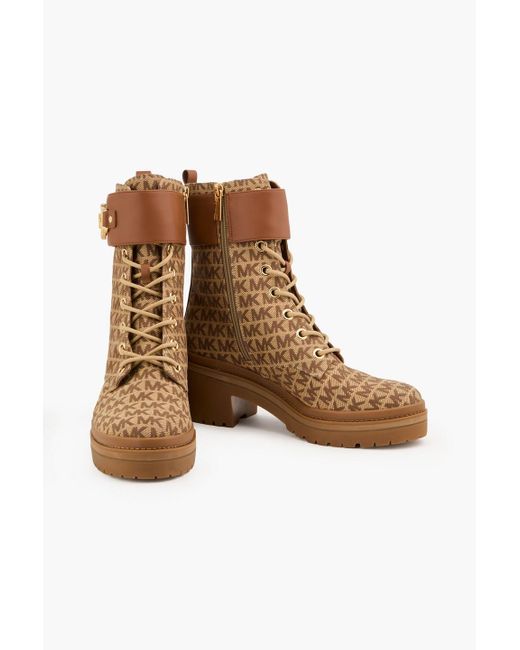 Michael kors brown leather boots hotsell