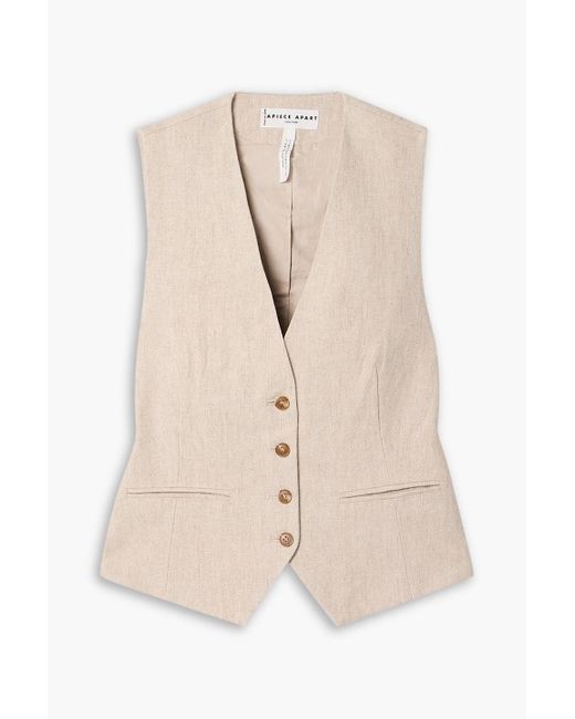 Apiece Apart Natural Cecila Linen And Cotton-blend Vest