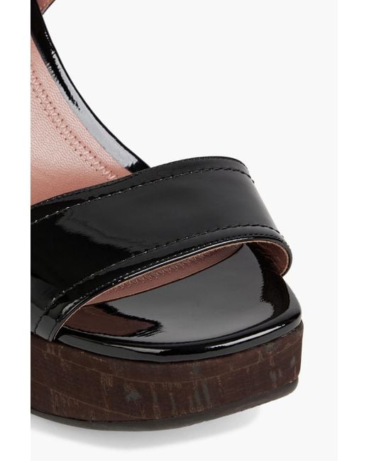 Bally Clivya Patent leather Wedge Sandals in Black Lyst