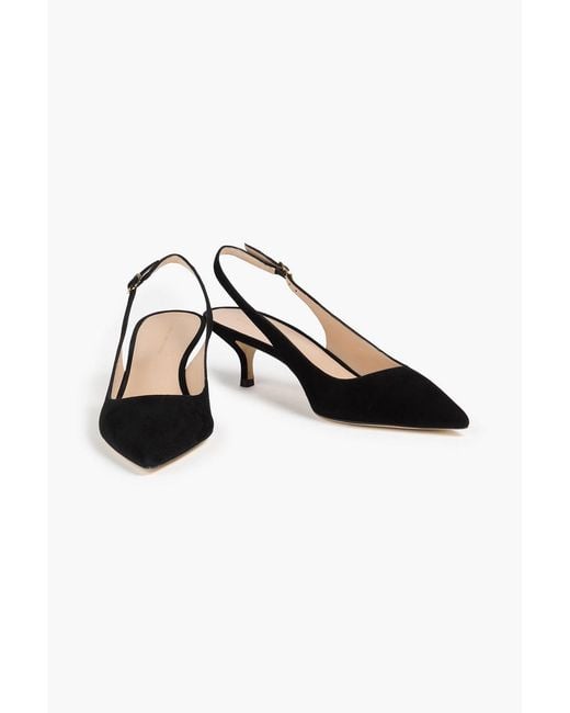 Stuart Weitzman Black Slingback-pumps "leigh 50" aus veloursleder