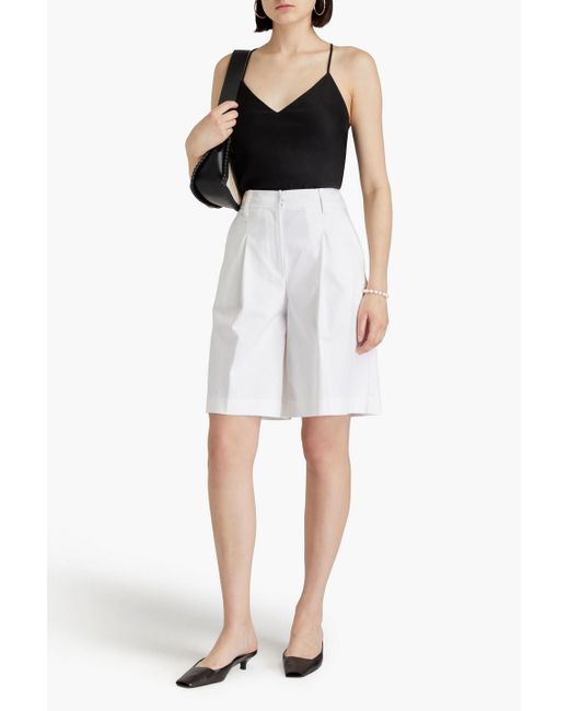 Theory Black Linen-Blend Twill Camisole