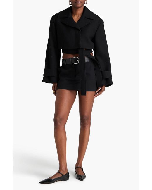 Jacquemus Black Cropped Wool-twill Jacket