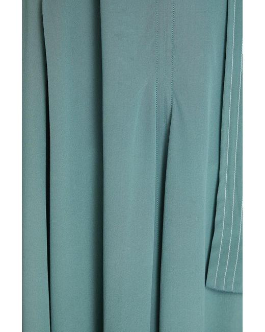 Victoria Beckham Green Cutout Silk Crepe De Chine Midi Dress