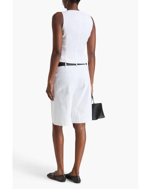 Rag & Bone White Mariana Linen-Blend Vest