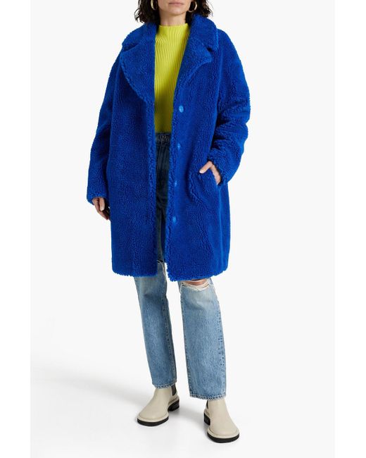 Stand Studio Blue Camille Faux Shearling Coat