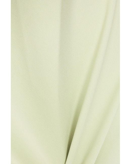 Staud White Elodie One-Shoulder Bead-Embellished Crepe Maxi Dress