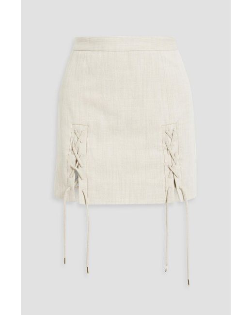 Palmer//Harding Natural Possibility Lace-up Cotton-blend Canvas Mini Skirt