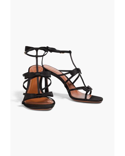 Zimmermann White Tux 85 Bow-Detailed Satin Sandals