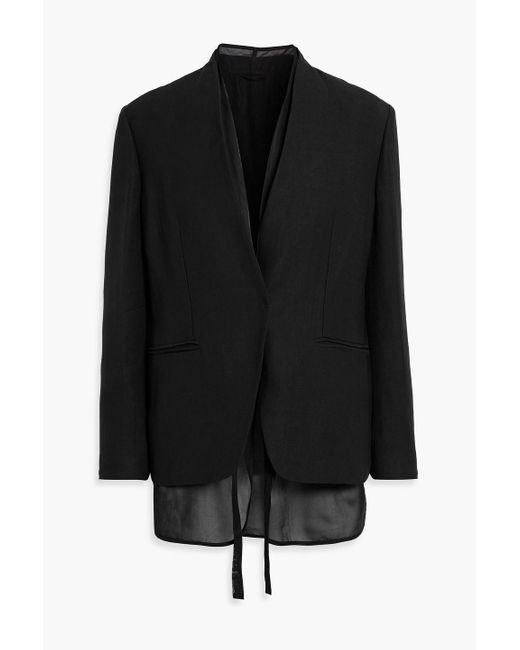 Brunello Cucinelli Black Bead-Embellished Twill Blazer