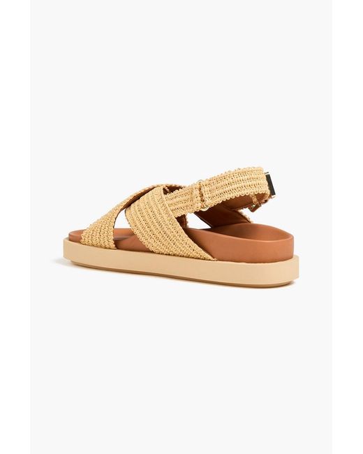 Maje Natural Raffia Slingback Sandals