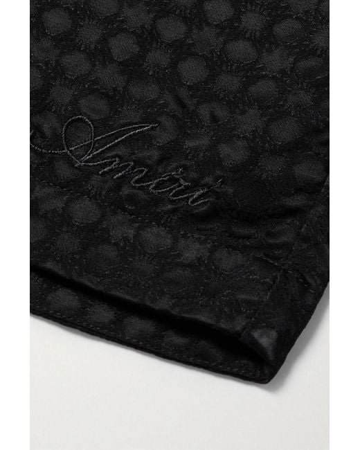 Amiri Black Straight-Leg Jacquard Drawstring Shorts for men