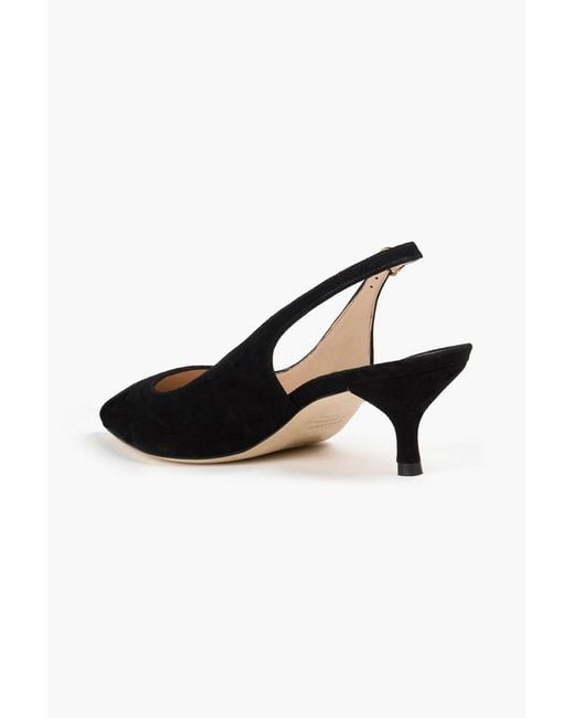 Stuart Weitzman Black Slingback-pumps "leigh 50" aus veloursleder