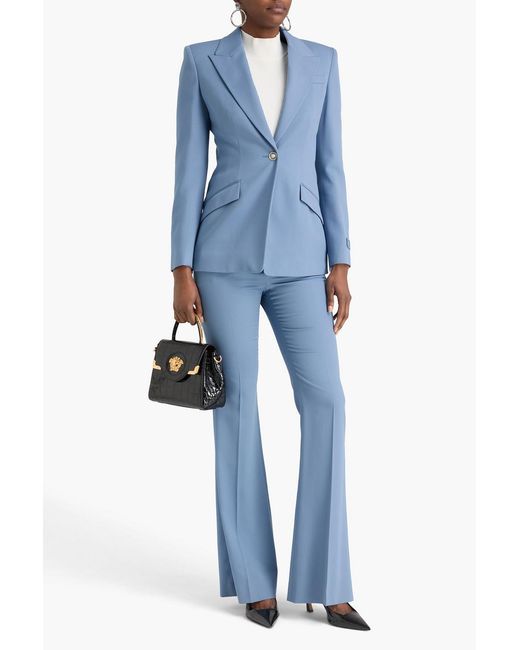 Versace Blue Wool-Blend Twill Blazer