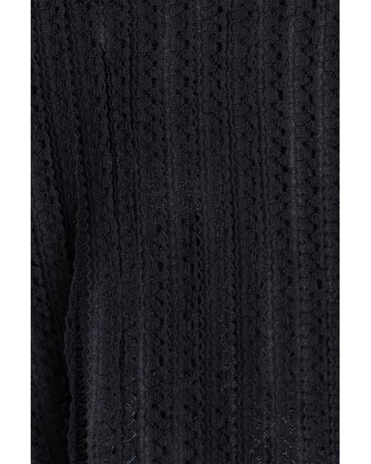 Charo Ruiz Black Hamaty Tulle-Trimmed Lace Mini Skirt