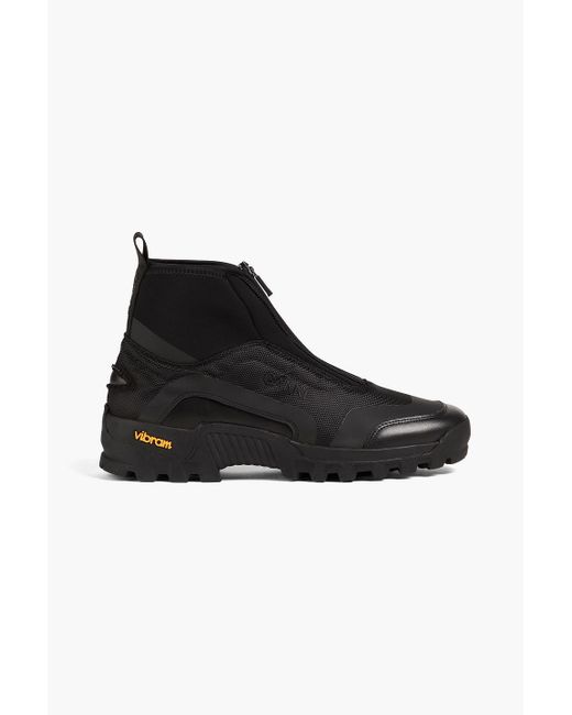 Ganni Black Scuba And Canvas High-top Sneakers