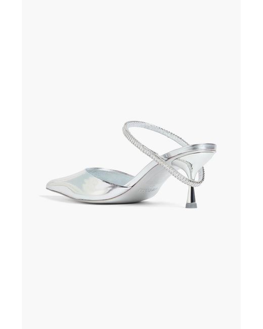 Jonathan Simkhai Metallic Kaian Mirrored-leather Mules