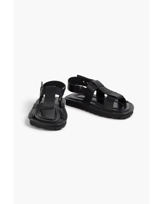 Jil Sander Black Leather Sandals for men