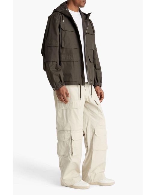 Sandro Brown Cotton Ripstop Hooded Field Jacket for men
