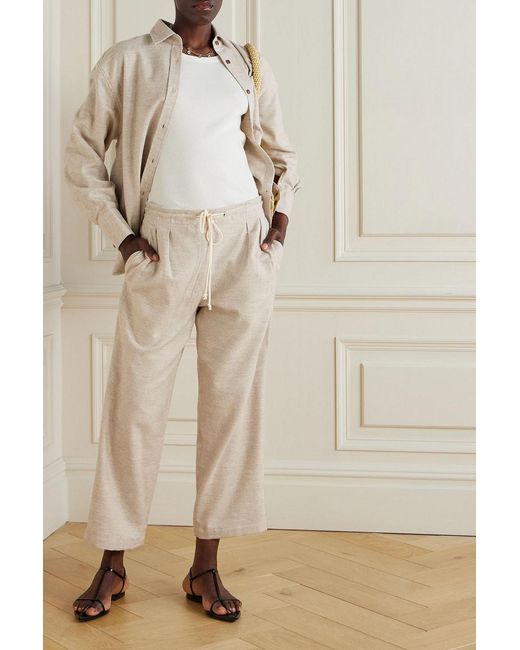 Maria McManus Natural Cosy Straight-Leg Ankle Drawstring Pants