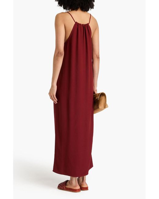 BITE STUDIOS Red Theros Ruched Crepe Midi Dress