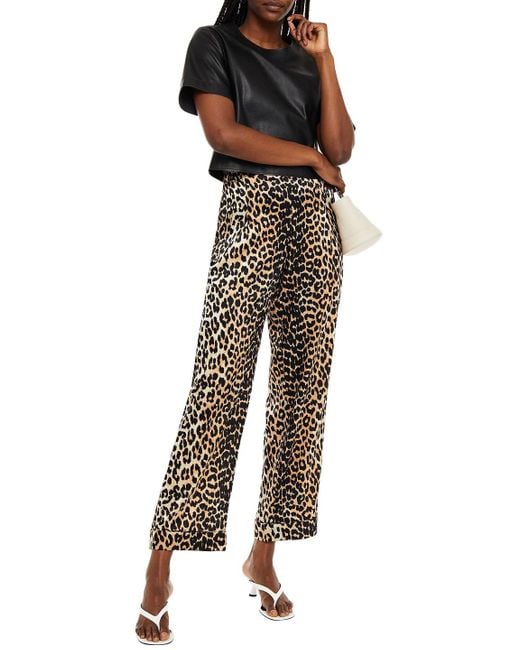 Ganni Leopard-print Silk-blend Satin 