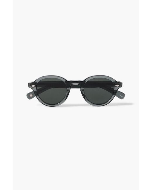 Garrett Leight Black Flipper Round-Frame Acetate Sunglasses for men