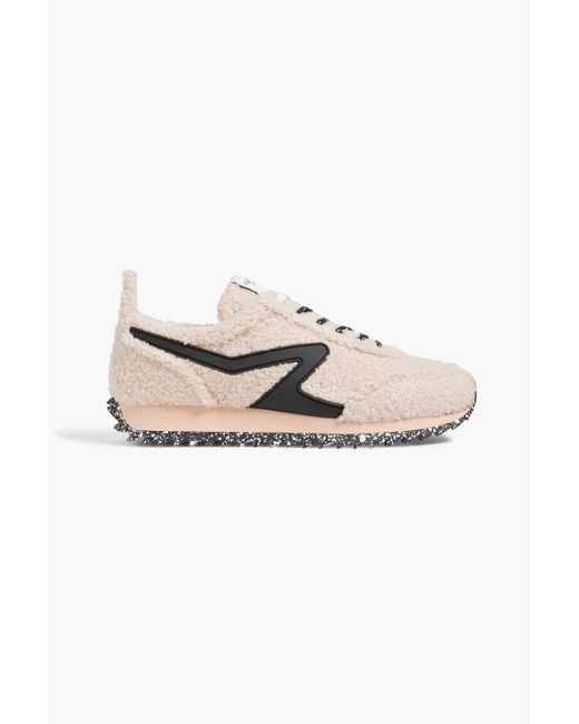 Rag & Bone Natural Retro Runner Two-tone Faux Shearling Sneakers