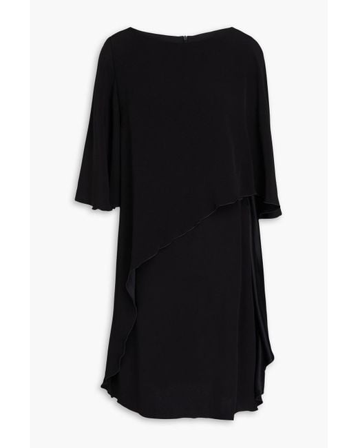 Emporio Armani Black Ruffled Crepe-satin Dress