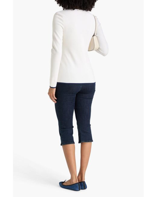 Rag & Bone White Ella Merino Wool-Blend Cardigan