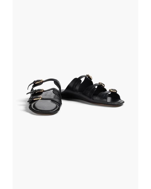 Sandro Black Buckled Leather Sandals