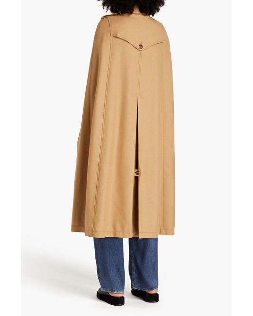 RED Valentino Natural Cape-effect Wool-gabardine Trench Coat
