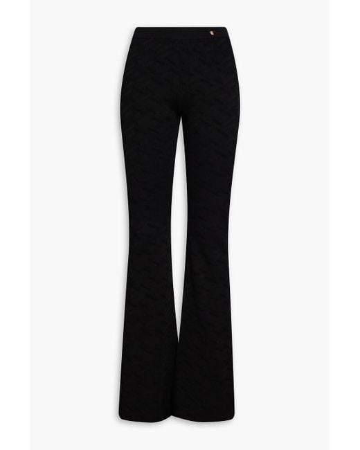 Versace Black Jacquard-knit Flared Pants