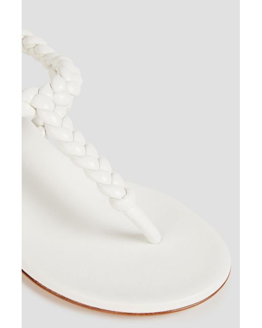 Gianvito Rossi White Braided Leather Sandals