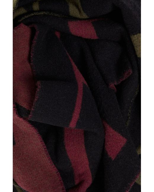 Maison Kitsuné Black Jacquard-knit Scarf for men