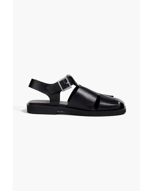 Sandro Black Leather Sandals for men