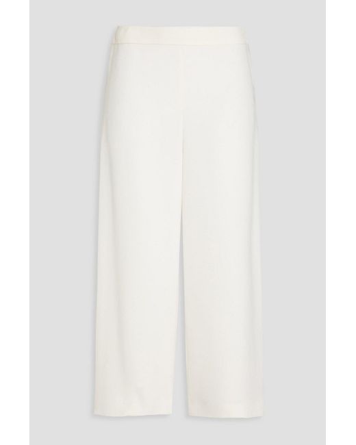 Emilio Pucci White Cropped Silk-crepe Wide-leg Pants