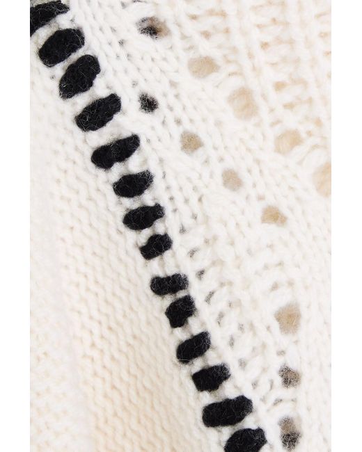 Autumn Cashmere Natural Pointelle-Knit Cashmere Cardigan