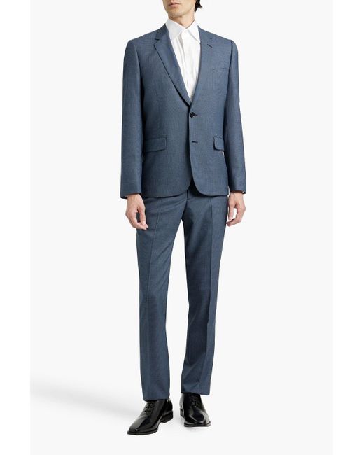 Paul Smith Blue Houndstooth Wool Suit for men