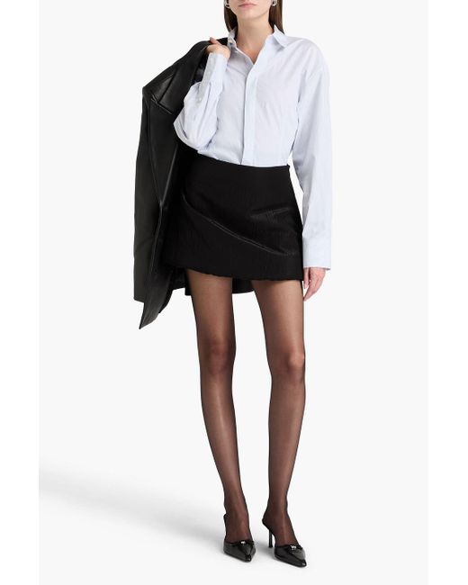 Khaite Black Taffeta Mini Skirt